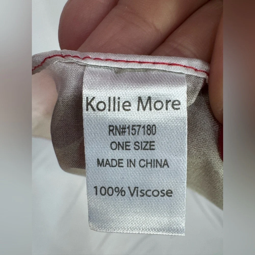 Kollie More Oversized Floral Stripe Scarf Wrap 70x34 Viscose Gray Beach Saron